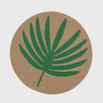 Palm frond hand beaded placemat, green