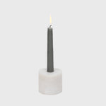 Pedestal candlestick, white quartz