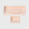 Capiz trays, pink, set of two