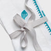 Shell embroidered dinner napkins, white, set of two