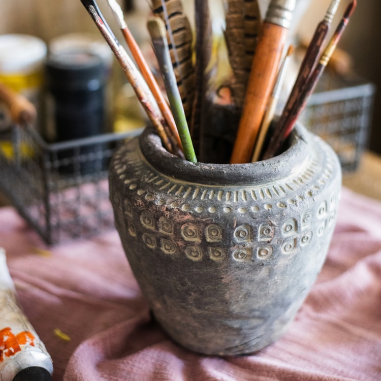 Ancient Maya Style Flower Pot