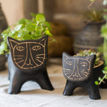 Cat Shape Small Planter in Concrete