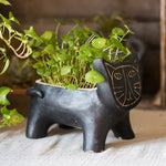 Cat Shape Small Planter in Concrete