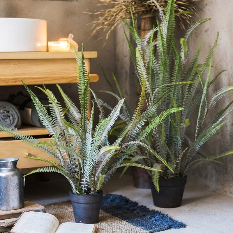 Artificial Faux Plant Polypodium Fern In Pot