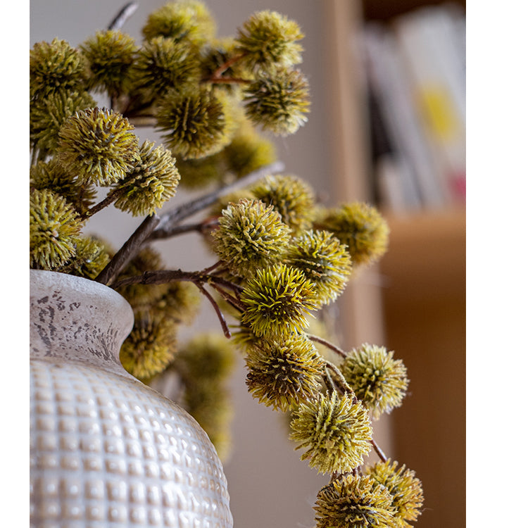 Artificial Ricinus Stem in Yellow 15" Tall