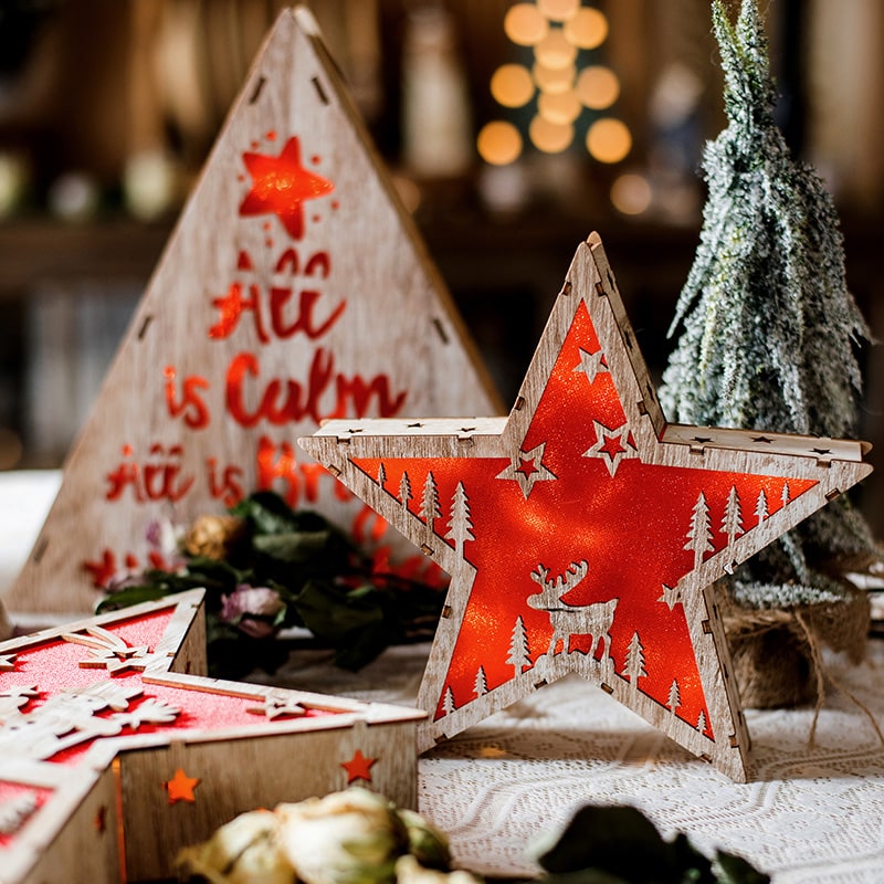 Christmas Decorative Light Box in Red