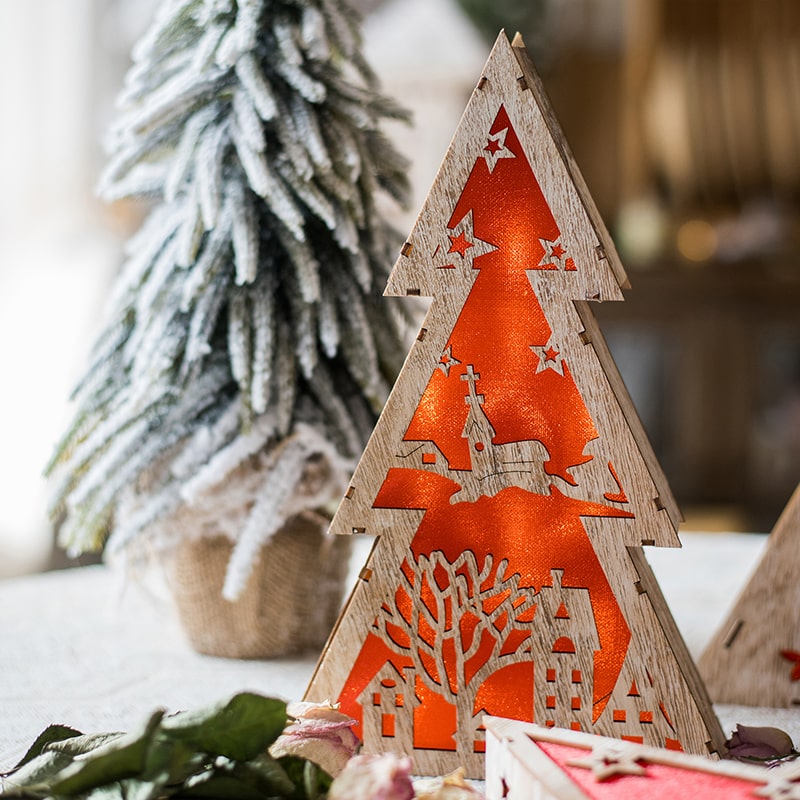 Christmas Decorative Light Box in Red