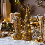 Christmas Rattan Cone Tree in Gold