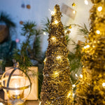 Christmas Rattan Cone Tree in Gold