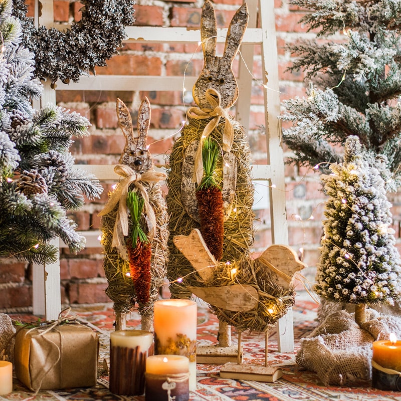 Christmas Rustic Figurine Decorations