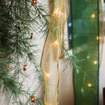 Christmas Lighted Ribbon Wire Ribbon in Yellow 91" Long