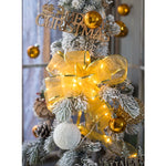 Christmas Lighted Ribbon Wire Ribbon in Yellow 91" Long