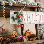 Christmas Welcome Sign Wooden Door Sign