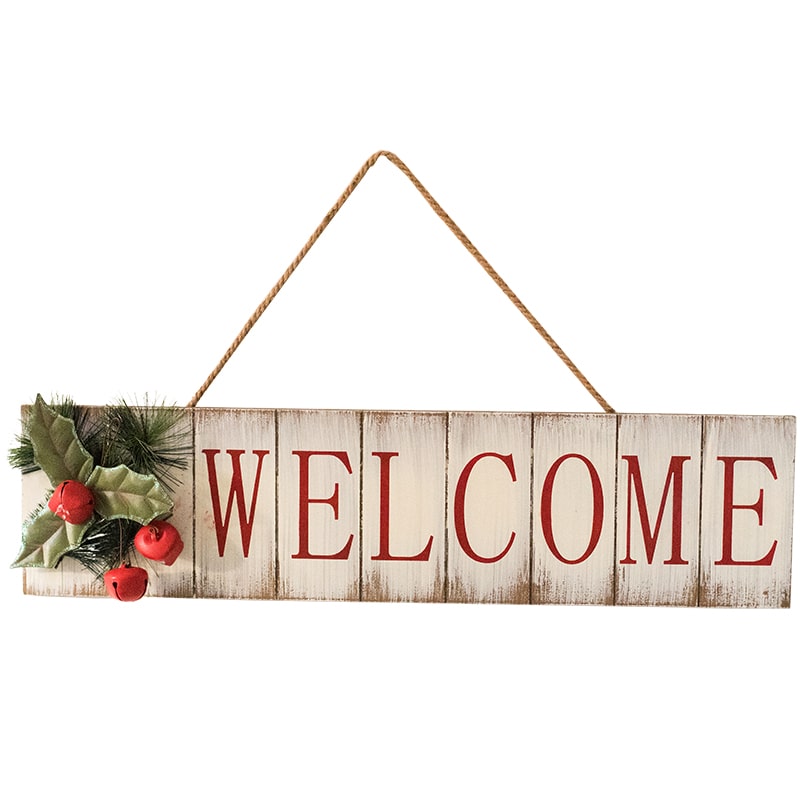 Christmas Welcome Sign Wooden Door Sign