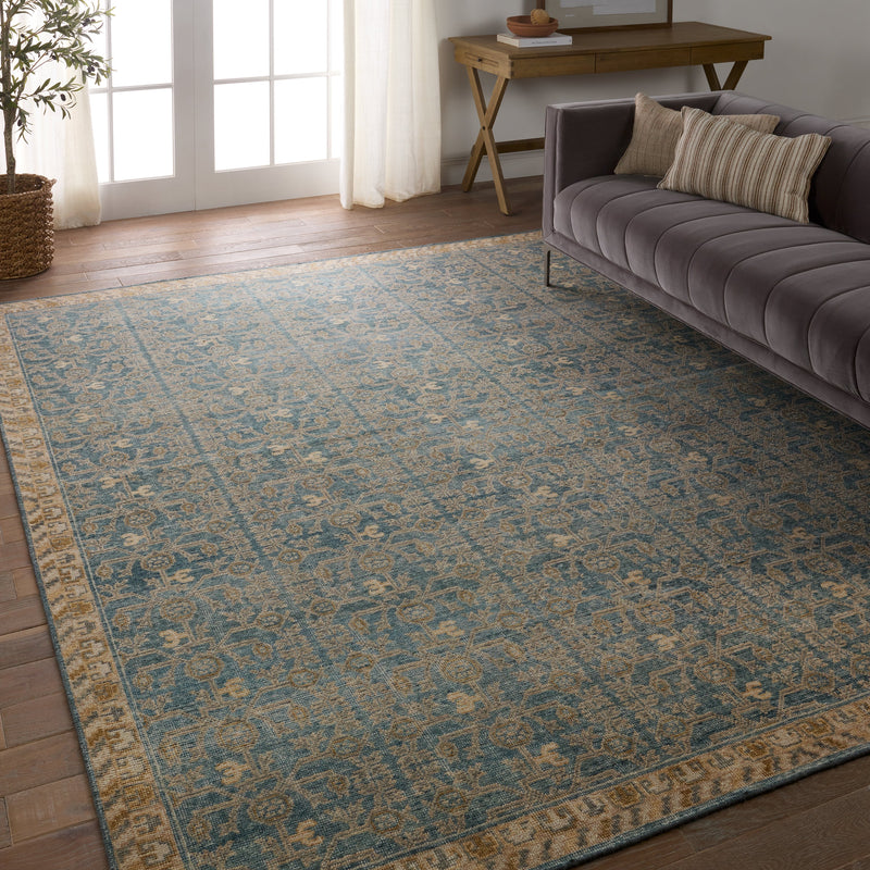 Eden Dark Turquoise Merriman Hand-Knotted Rug