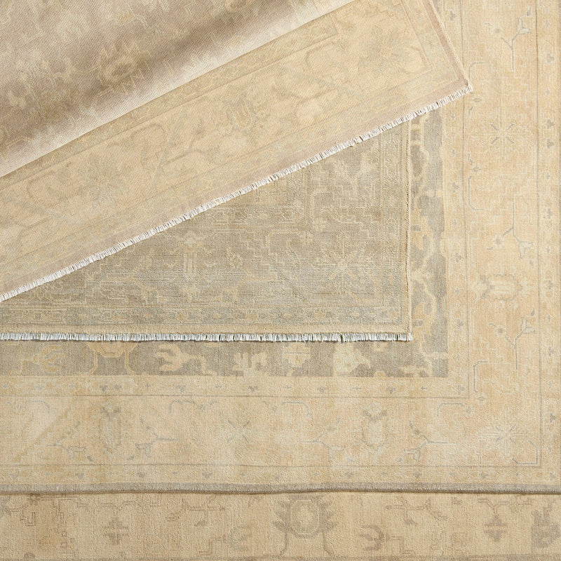 Eloquent Cream Verity Hand-Knotted Rug