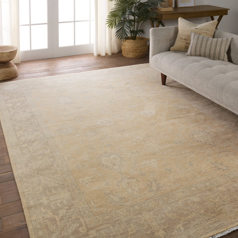 Eloquent Cream Verity Hand-Knotted Rug