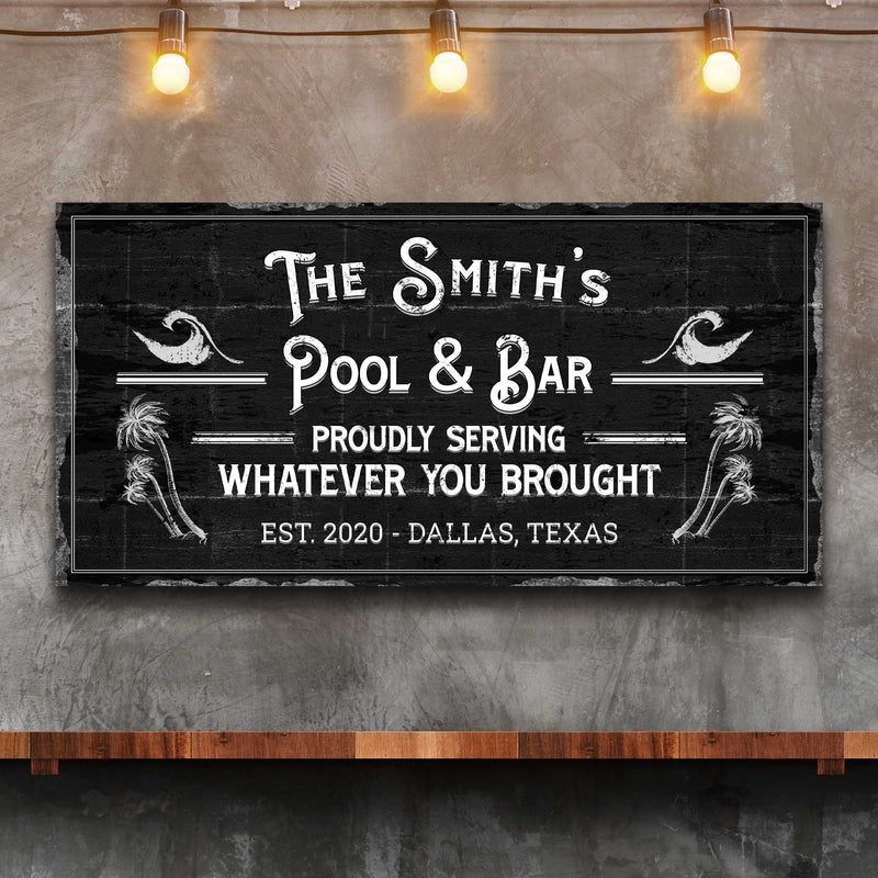 Personalized Rustic Pool And Bar Sign II
