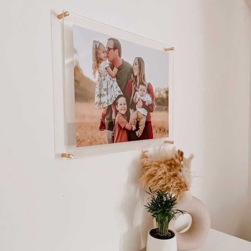 18x24" Photo Floating Acrylic Clear Picture Frame (Frame Size 21x27")