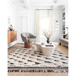 Khalid Natural/Black Hand-Knotted Rug