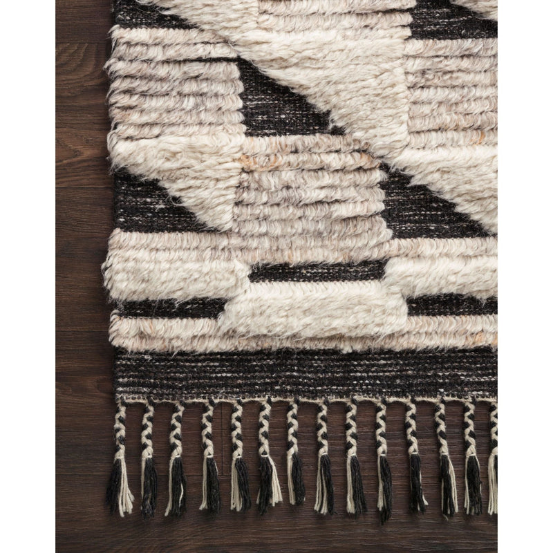 Khalid Natural/Black Hand-Knotted Rug