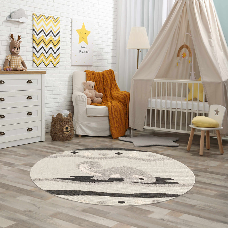 Kids Dinosaur Round Nursery Rug