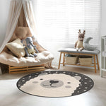Kids Llama Round Nursery Rug