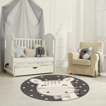 Kids Giraffe Bowtie Round Nursery Rug