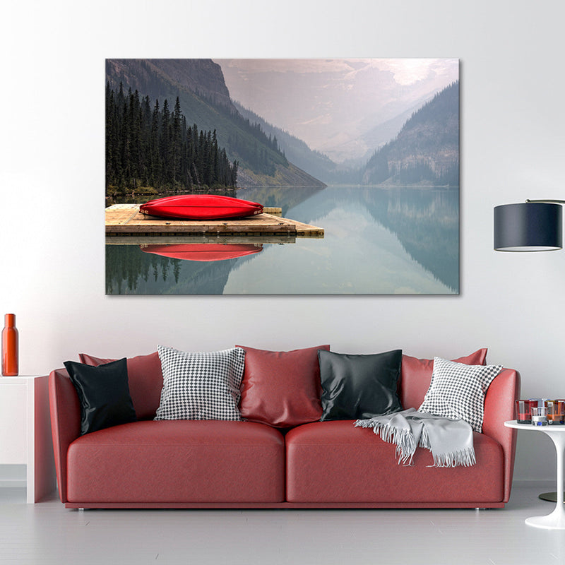 Mountain Lake Kayak Wall Art