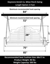 Keystone Amish Co. 6 Foot Milan Porch Swing, Mushroom Stain