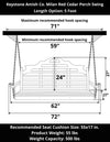 Keystone Amish Co. 5 Foot Milan Red Cedar Porch Swing without Cupholders