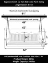 Keystone Amish Co. 4 Foot York Red Cedar Porch Swing, Unfinished