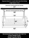 Keystone Amish Co. 5 Foot Franklin Red Cedar Porch Swing with Cupholders