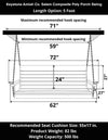 Keystone Amish Co. 5 Foot Salem Composite Poly Porch Swing, Bright White