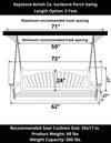 Keystone Amish Co. Sunburst Porch Swing, 5 Foot, Olive Grey