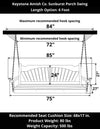 Keystone Amish Co. Sunburst Porch Swing, 6 Foot, White