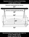 Keystone Amish Co. Sunburst Porch Swing, 4 Foot, Olive Grey