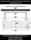 Keystone Amish Co. 6 Foot Sunburst Red Cedar Porch Swing Without Cupholders