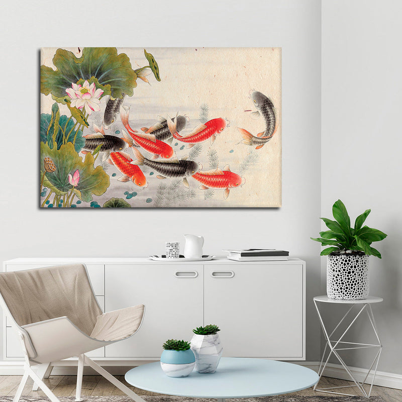 Japanese Koi Pond Wall Art