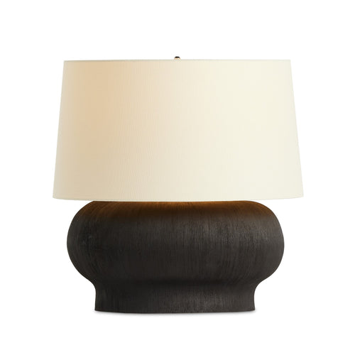 Kragen Textured Matte Black Porcelain Ceramic Table Lamp | ready to ship!