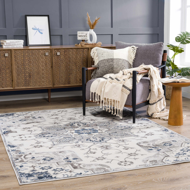 Calum Blue & Gray Area Rug