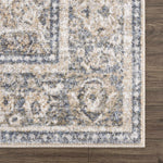 Arias Cream & Blue Washable Area Rug