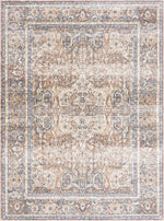 Arias Beige Blue Washable Area Rug