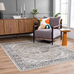 Rudo Blue Washable Area Rug