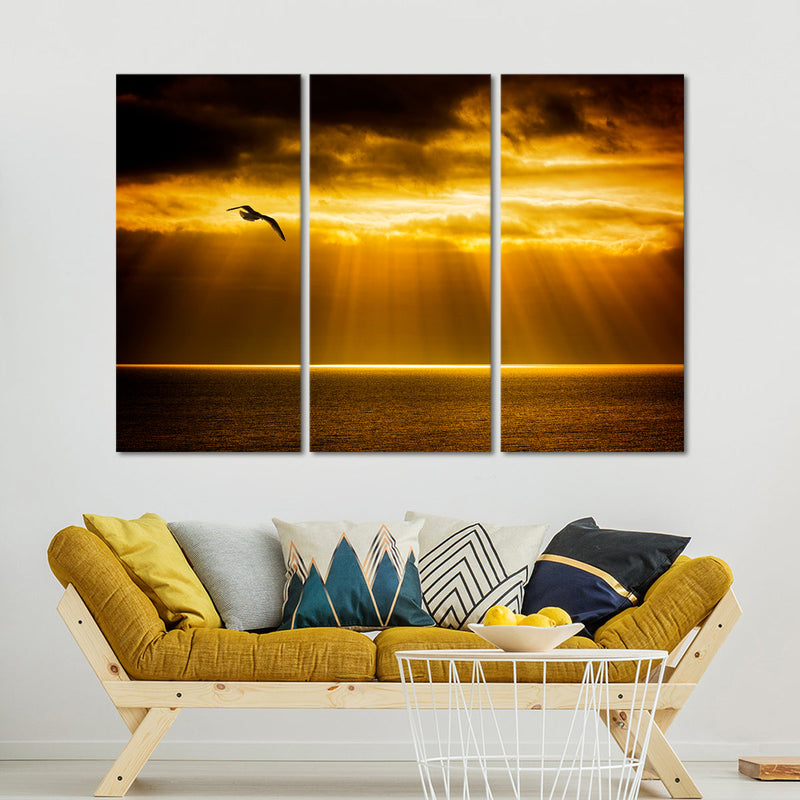 Golden Ocean Sky Wall Art