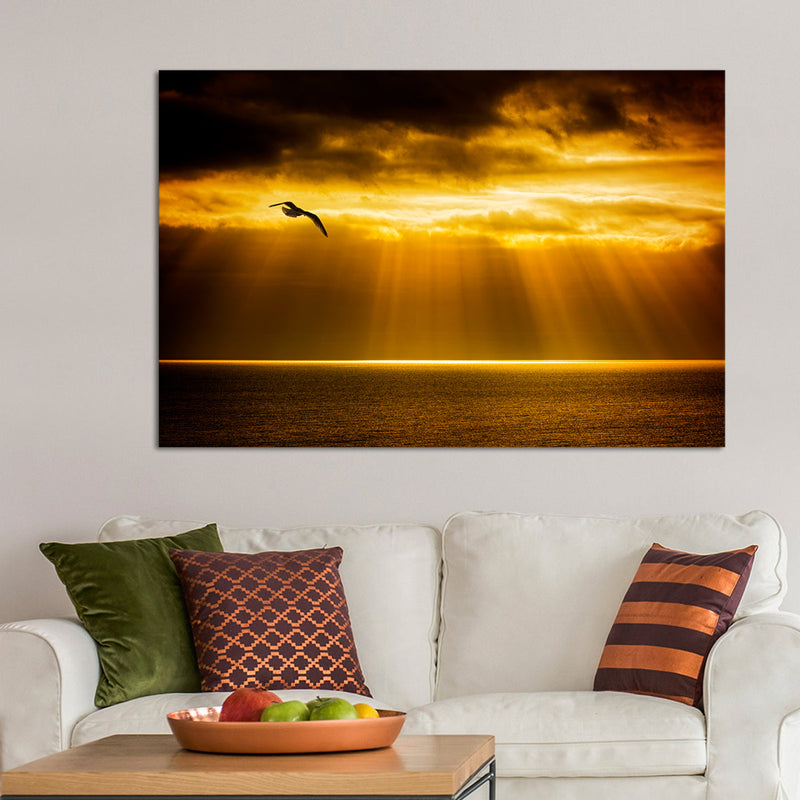 Golden Ocean Sky Wall Art