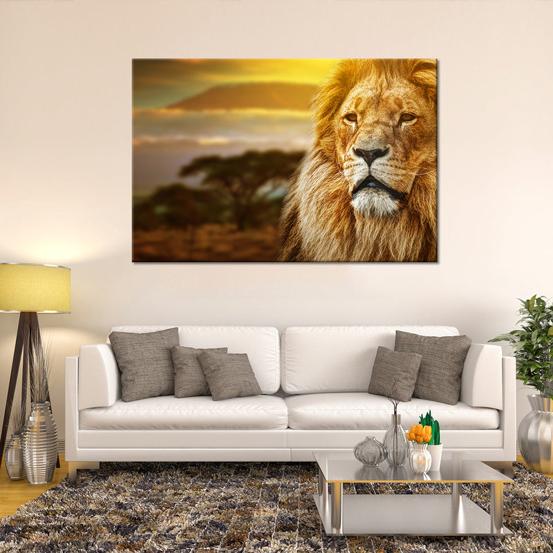 Lion In African Safari Wall Art