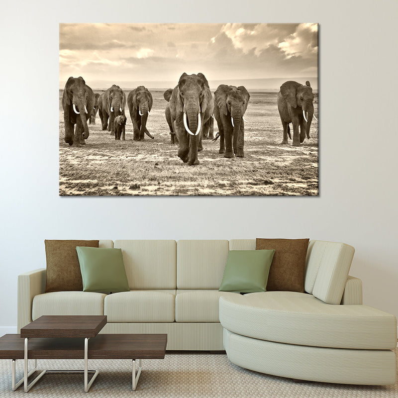 Herd Of Elephants Wall Art