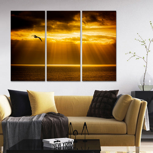 Golden Ocean Sky Wall Art
