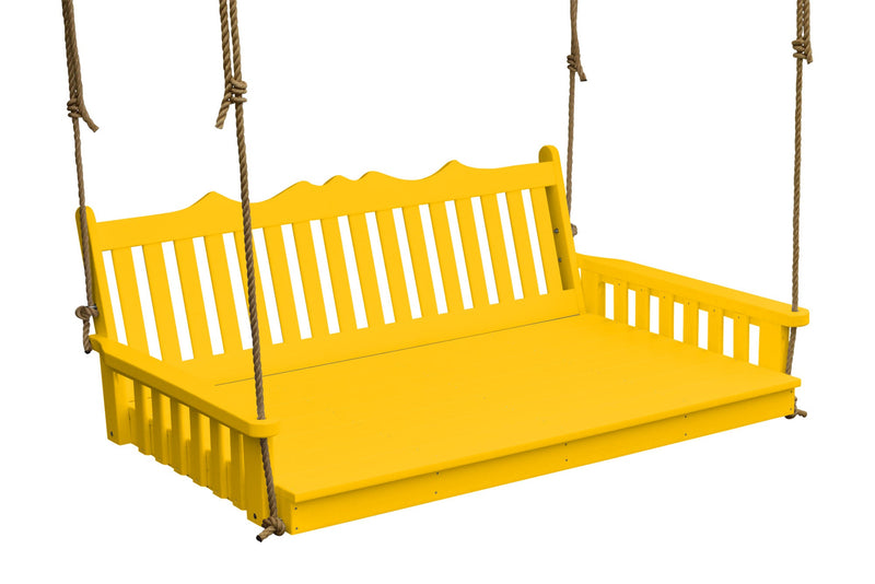 Keystone Amish Co. Twin York Recycled Plastic Swing Bed, Lemon Yellow
